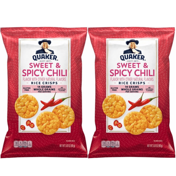 PACK OF 2  - Quaker Sweet & Spicy Chili Rice Crisps 3.03 oz