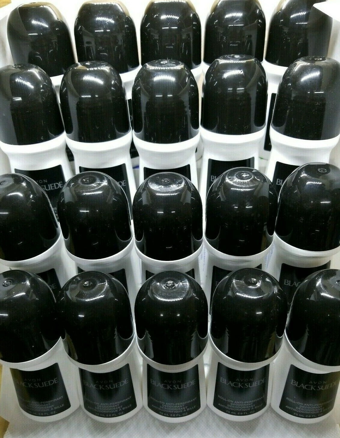 PACK OF 20 Avon Black Suede Roll-On Antiperspirant Deodorant 2.6 oz. Each