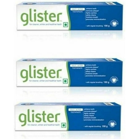 PACK OF 3 X Amway Glister Tooth pasteTubes 190g Oral Health Multi Action