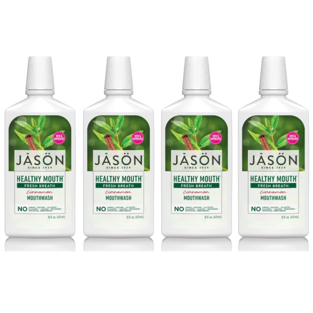 PACK OF 4 OIF8 Jason Healthy Mouth Mouthwash Tartar Control Cinnamon