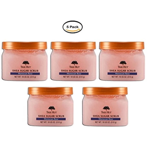 PACK OF 5 - Tree Hut Moroccan Rose Shea Sugar Scrub, 18 oz
