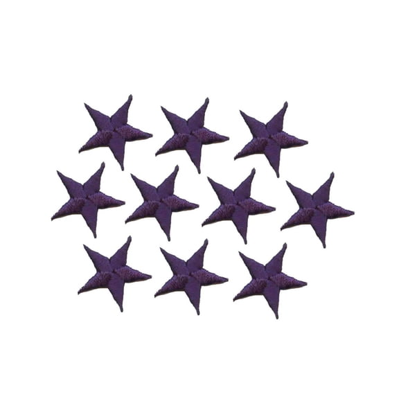 (PACK of 10 PIECES) 2-3/8" Navy Blue Star - Iron on Applique/Embroidered Patch