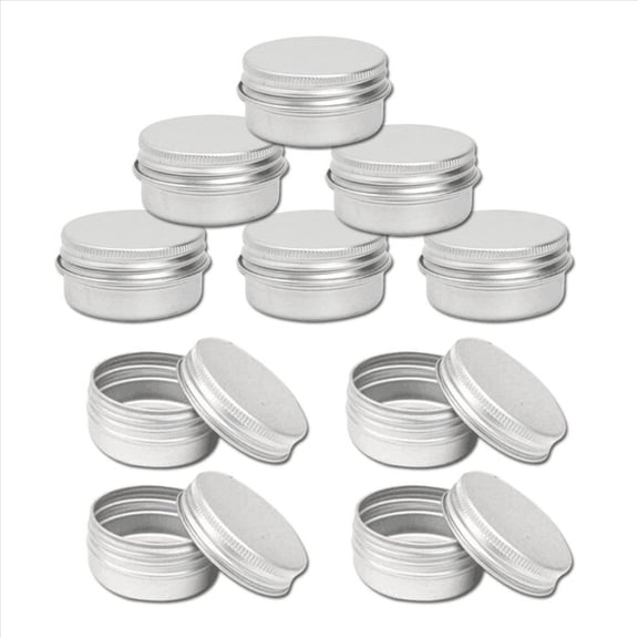 PACK of 25 - 15ml Aluminium Tin Large Make up Candle Pots Capacity Empty Big Cosmetic/Candle//Hair Product/Sweet Tin Jar