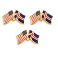 thumbnail image 1 of Iceland & US Crossed Double Flag Lapel Pins, Pack of 3, 1 of 3