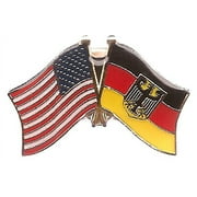 PACK of 50 Germany Eagle & US Crossed Double Flag Lapel Pins, German Eagle & American Friendship Pin Badge