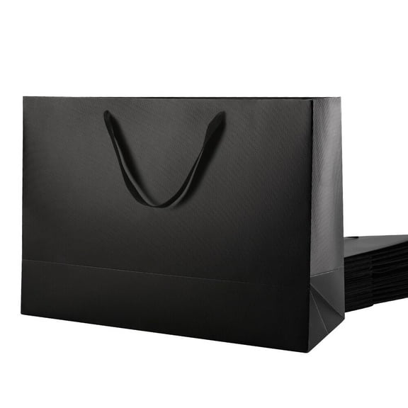 PACKHOME 12 Extra Large Gift Bags 16x6x12 Inches, Luxury Large Gift Bags with Handles (Cotton) for All Occasions (Matte Black Embossing)
