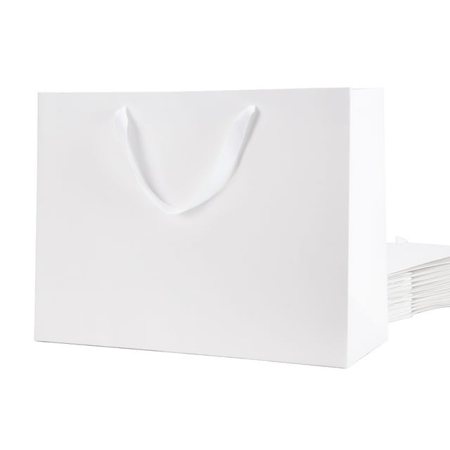 PACKHOME 12 Extra Large Gift Bags, White Gift Bags with Handles for All
