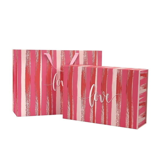 PACKHOME Gift Box with Gift Bag for Mother's Day, Magnetic Gift box with Lid for Presents, 13.5x9x4.1 inches