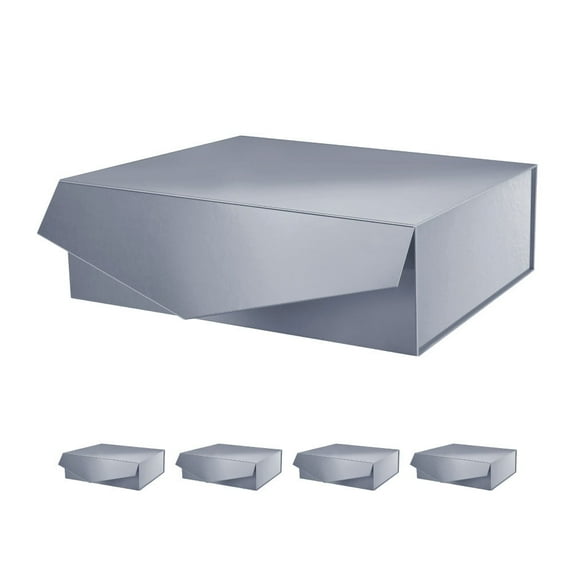 PACKHOME Gift Boxes 13.5x9x4.1 inches, 5 Gray Large Gift Boxes with Lids, Bridesmaid Proposal Boxes