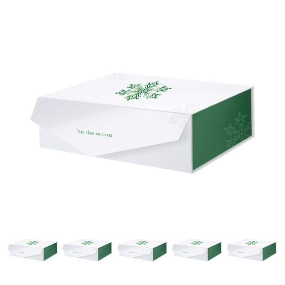 PACKHOME 6 Christmas Gift Boxes 13.5x9x4.1 Inches, Large Gift Boxes with Lid, Sturdy Gift Boxes, Collapsible Gift Boxes with Magnetic Closure