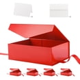 thumbnail image 1 of PACKHOME 5 Large Gift Boxes with Ribbon, 11.5x8.1x3.8 inches, Red Magnetic Gift Boxes for Present, 1 of 6