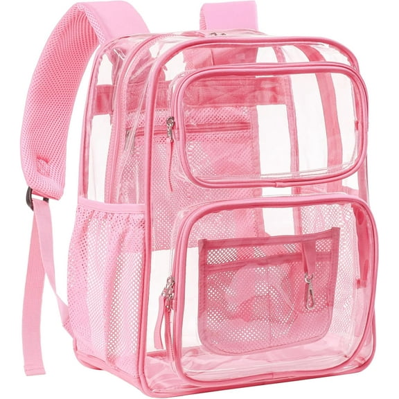 PACKISM Clear Backpack for School - 17 inch Large Heavy Duty Clear Bookbag, See Through PVC Backpacks (for age 12 above)