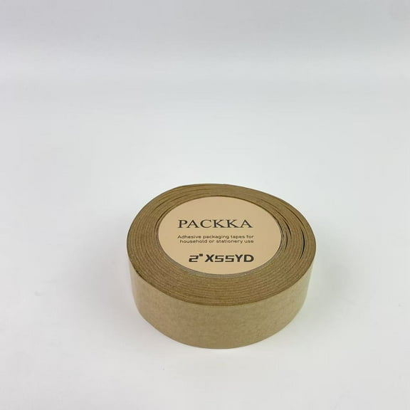 PACKKA Adhesive packaging tapes for household or stationery useKraft Paper Tape Self Adhesive,2" X55YD,Brown Paper Tape,1 Roll