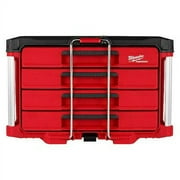 Milwaukee Tool PACKOUT 4-Drawer Tool Box, Polymer, Black/Red, 22 in W x 16-1/2 in D x 14-1/2 in H