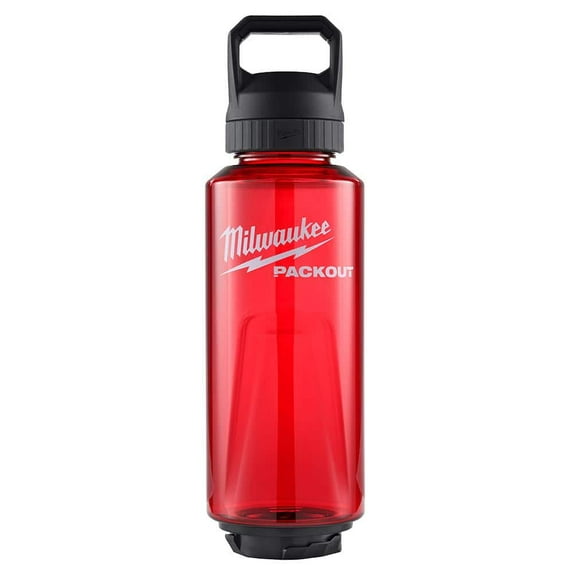 PACKOUT 48 Oz. Red Plastic Bottle with Chug Lid