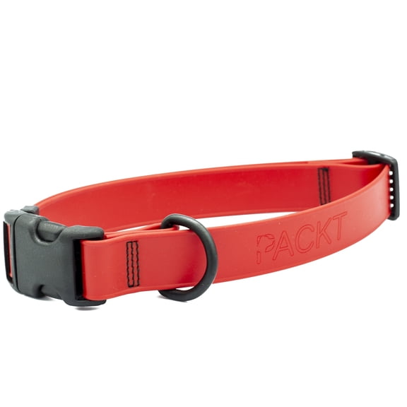 PACKT - Endeavor Waterproof Dog Collars for Large Dogs - Waterproof, No Stink, Made in USA | Crimson - Large Dog Collar | Red Dog Collars for Large Dogs Females & Males | L - XL Dog Collar for Dogs