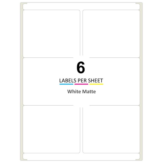 PACKZON Shipping Labels with Self Adhesive, Rounded Corner, For Laser & Inkjet Printers, 4 x 3-1/3 Inches, White Matte, Pack of 3000 Labels