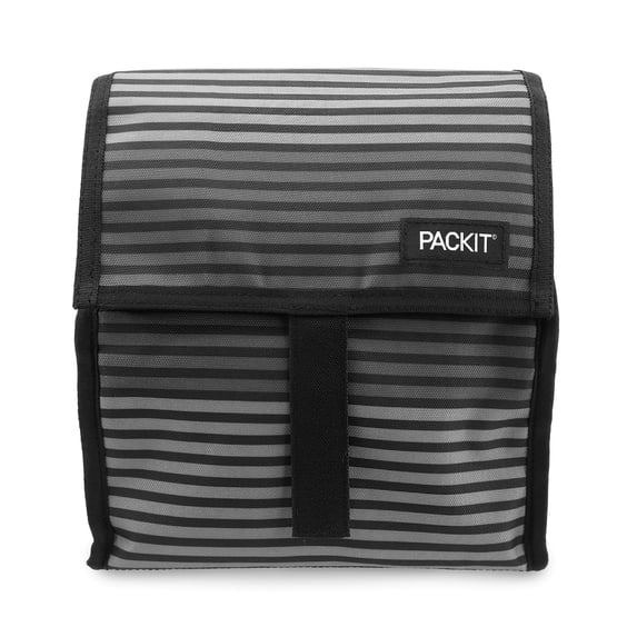 Freezable Lunch Bag, Gray Stripe
