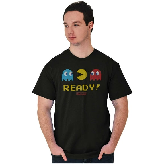 PACMAN 1980s Vintage Video Game Men's Graphic T Shirt Tees Brisco Brands X