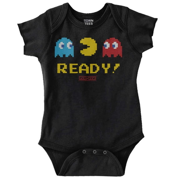 PACMAN 1980s Vintage Video Game Romper Boys or Girls Infant Baby Brisco Brands 12M