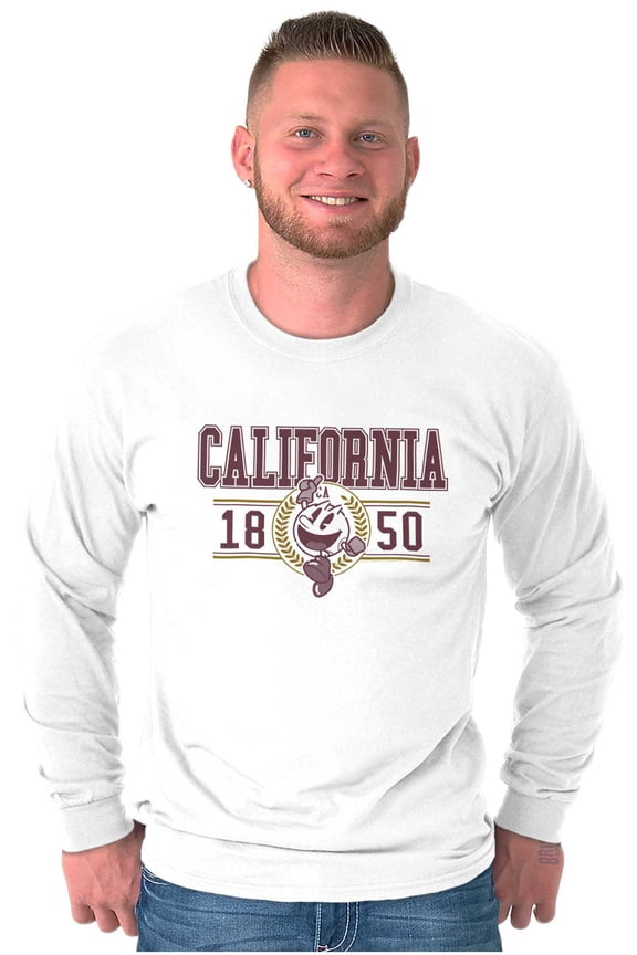 PACMAN Arcade Game California Varsity Long Sleeve TShirt Men Women Brisco Brands S