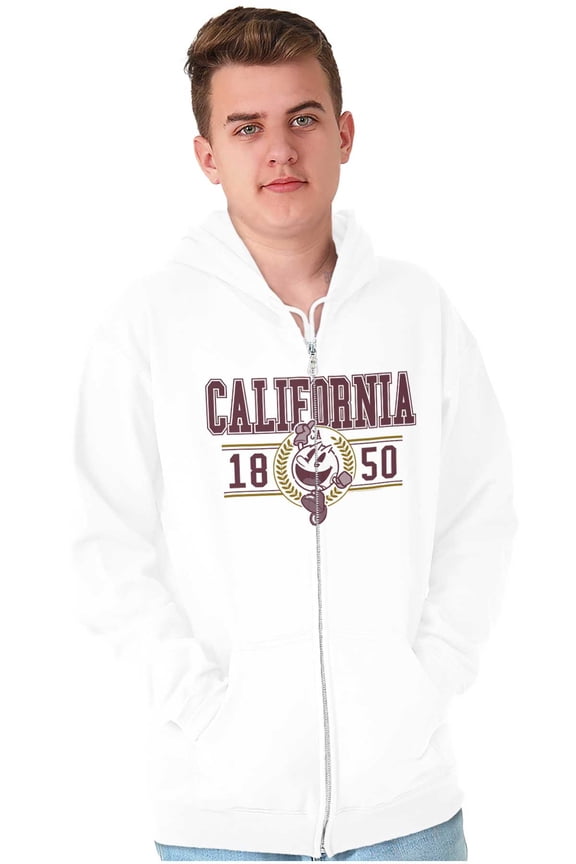 PACMAN Arcade Game California Varsity Zip Up Hoodie Men's Women's Brisco Brands S