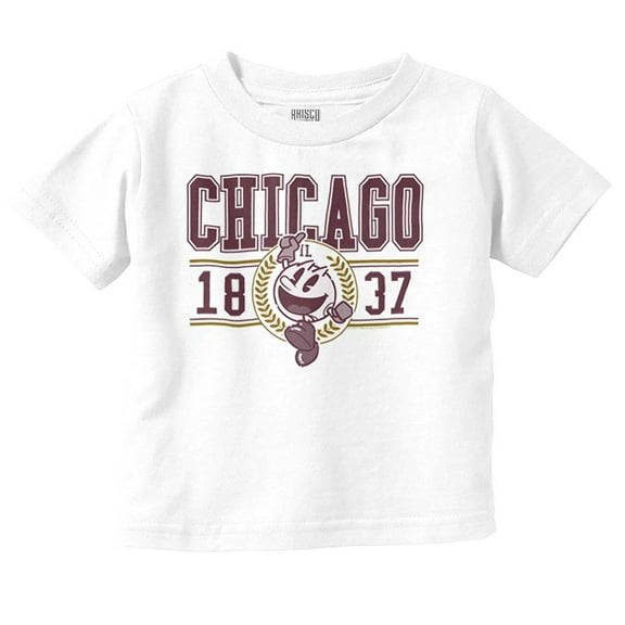 PACMAN Arcade Game Chicago Varsity Toddler Boy Girl T Shirt Infant Toddler Brisco Brands 6M