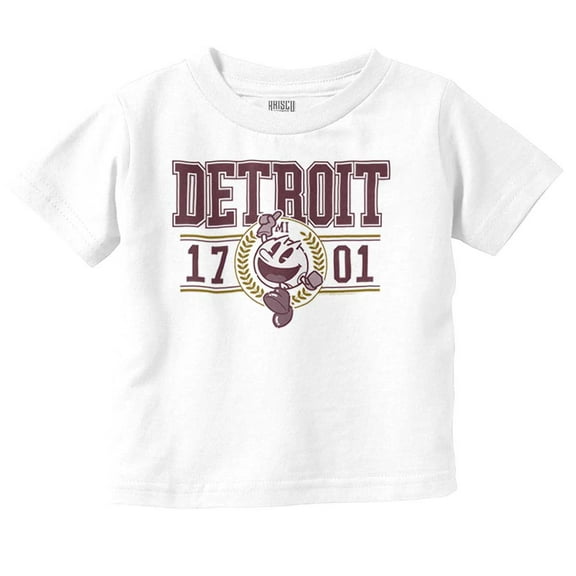 PACMAN Arcade Game Detroit Varsity Toddler Boy Girl T Shirt Infant Toddler Brisco Brands 6M