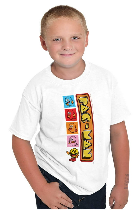 PACMAN Arcade Game Ghost Friends Crewneck T Shirts Boy Girl Teen Brisco Brands S