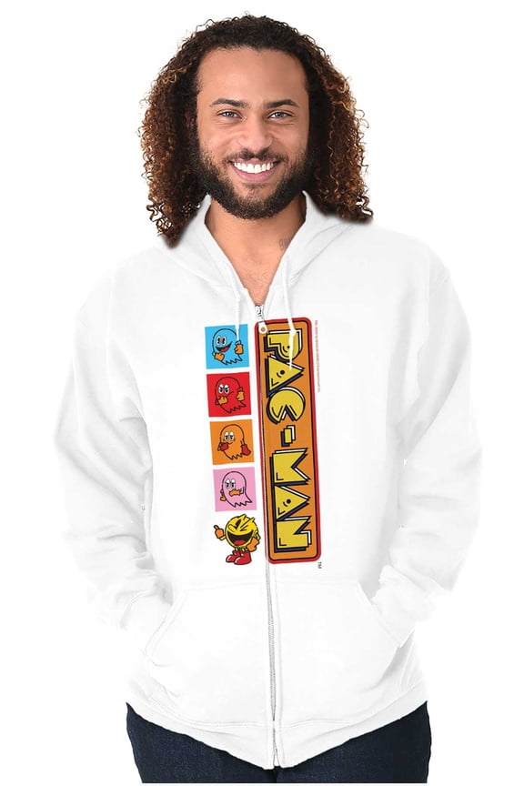 PACMAN Arcade Game Ghost Friends Unisex Plus Size Zip Hoodie Brisco Brands 5X