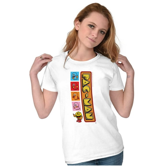 PACMAN Arcade Game Ghost Friends Women's T Shirt Ladies Tee Brisco Brands X