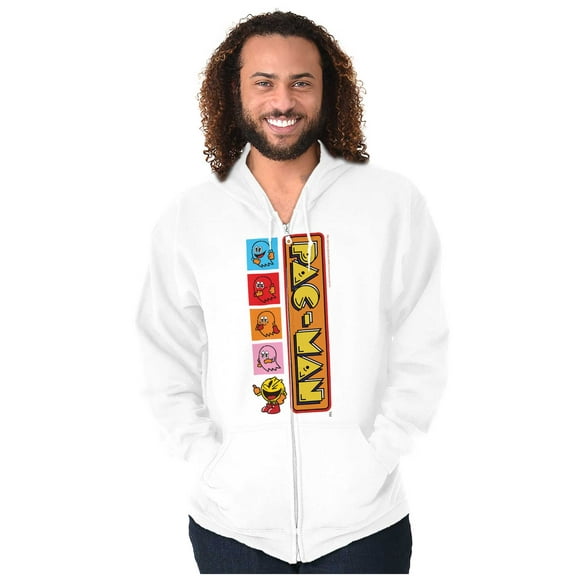 PACMAN Arcade Game Ghost Friends Zip Up Hoodie Men's Women's Brisco Brands L