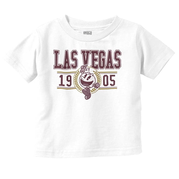 PACMAN Arcade Game Las Vegas Varsity Toddler Boy Girl T Shirt Infant Toddler Brisco Brands 6M