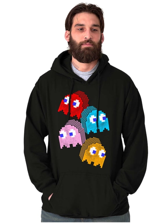 PACMAN Arcade Game Pixelated Ghosts Hoodie Sweatshirt Women Men Brisco Brands X