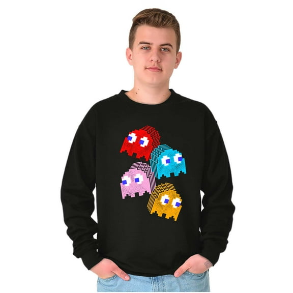 PACMAN Arcade Game Pixelated Ghosts Sweatshirt for Men or Women Brisco Brands L