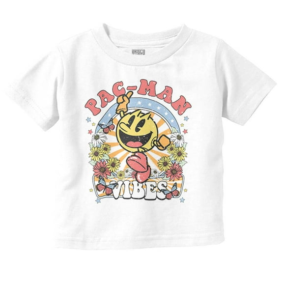 PACMAN Arcade Game Spring Vibes Youth T Shirt Tee Girls Infant Toddler Brisco Brands 3T