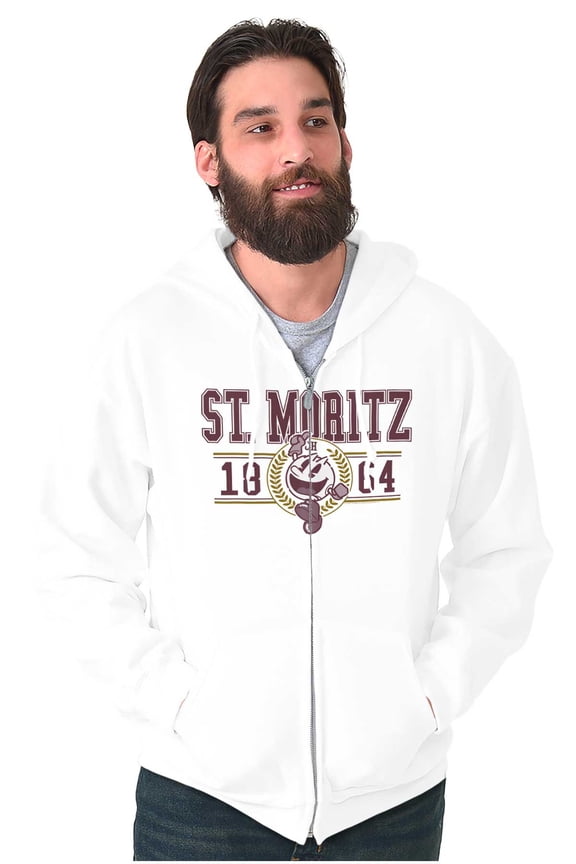 PACMAN Arcade Game St Moritz Varsity Zip Up Hoodie Men's Women's Brisco Brands S