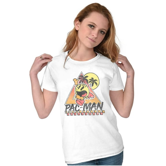 PACMAN Arcade Game Tropical Vacation Women's T Shirt Ladies Tee Brisco Brands M