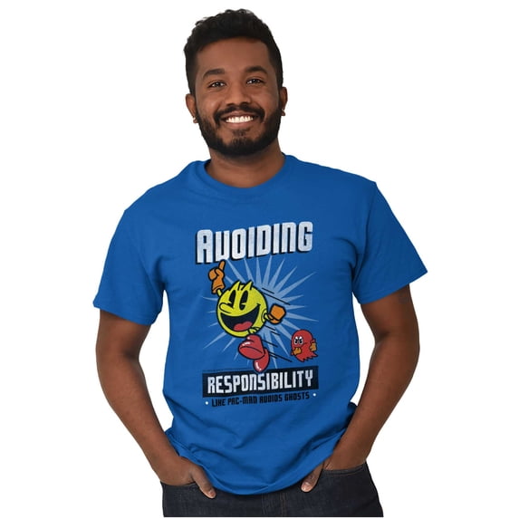 PACMAN Avoid Responsibility Lazy Men's Graphic T Shirt Tees Brisco Brands 3X