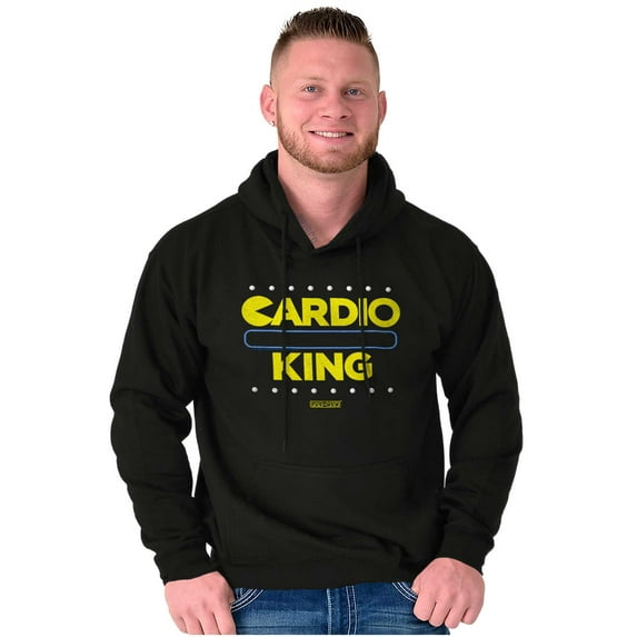 PACMAN Cardio King Workout Gym Gamer Hoodie Hooded Sweatshirt Men Brisco Brands S