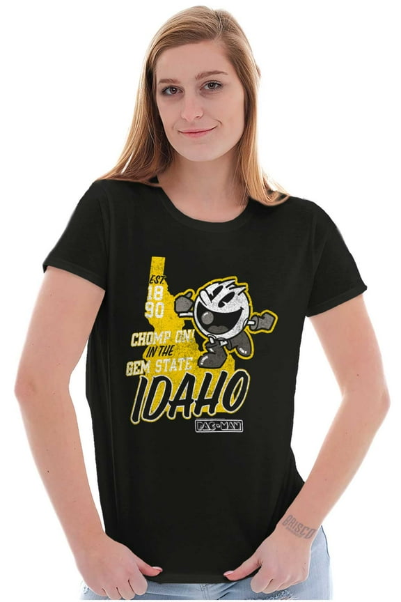 PACMAN Chomp on in Idaho State Women's T Shirt Ladies Tee Brisco Brands S