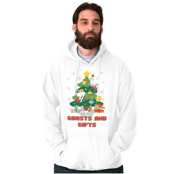 PACMAN Christmas Tree Ghost and Gifts Hoodie Sweatshirt Women Men Brisco Brands S