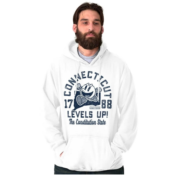PACMAN Connecticut State Levels Up Hoodie Sweatshirt Women Men Brisco Brands L