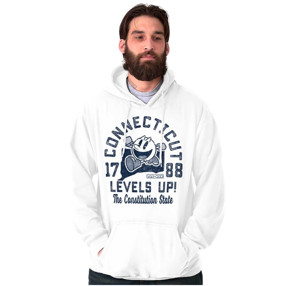 PACMAN Connecticut State Levels Up Hoodie Sweatshirt Women Men Brisco Brands M