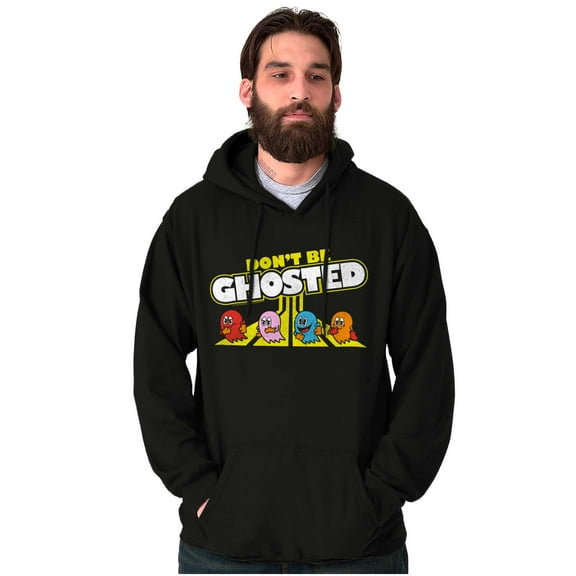 PACMAN Don't Be Ghosted Dating Joke Unisex Plus Size Hoodie Brisco Brands 3X