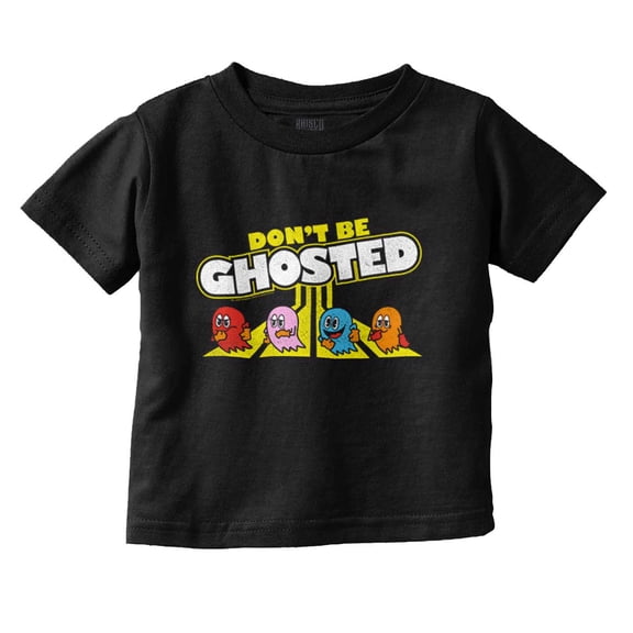 PACMAN Don't Be Ghosted Dating Joke Toddler Boy Girl T Shirt Infant Toddler Brisco Brands 12M