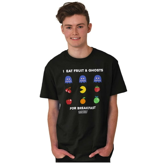 PACMAN Fruit and Ghosts for Breakfast Men's Graphic T Shirt Tees Brisco Brands L