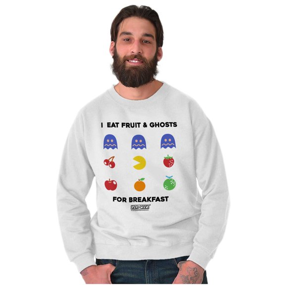 PACMAN Fruit and Ghosts for Breakfast Sweatshirt for Men or Women Brisco Brands S