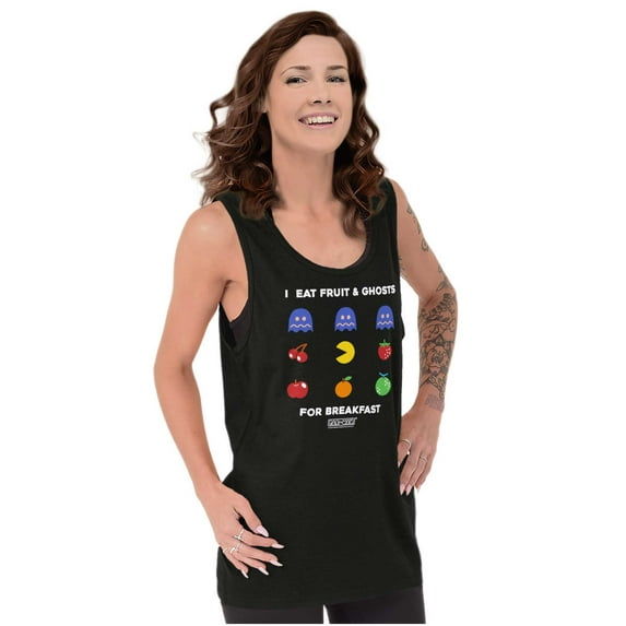 PACMAN Fruit and Ghosts for Breakfast Tank Top T Shirts Men Women Brisco Brands L