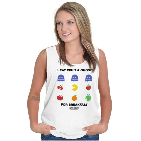 PACMAN Fruit and Ghosts for Breakfast Tank Top T Shirts Men Women Brisco Brands S